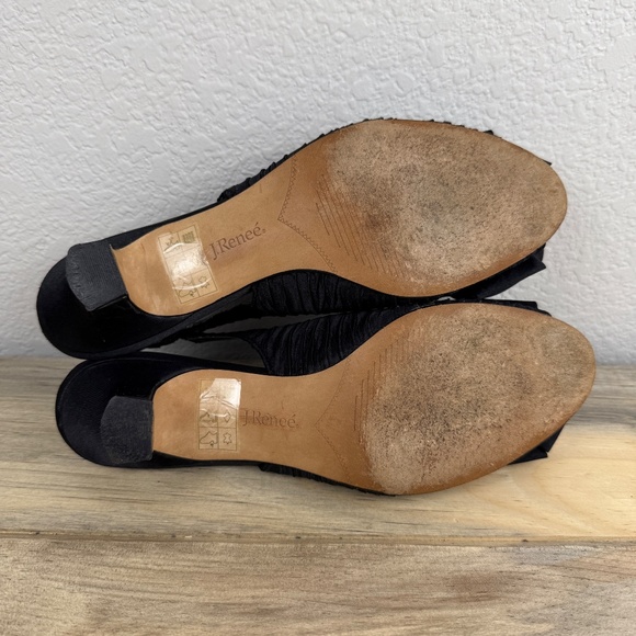 J.Renee Black Slingback Satin Slip On Kitten Heel Dress Shoe Size 7 - Picture 12 of 14